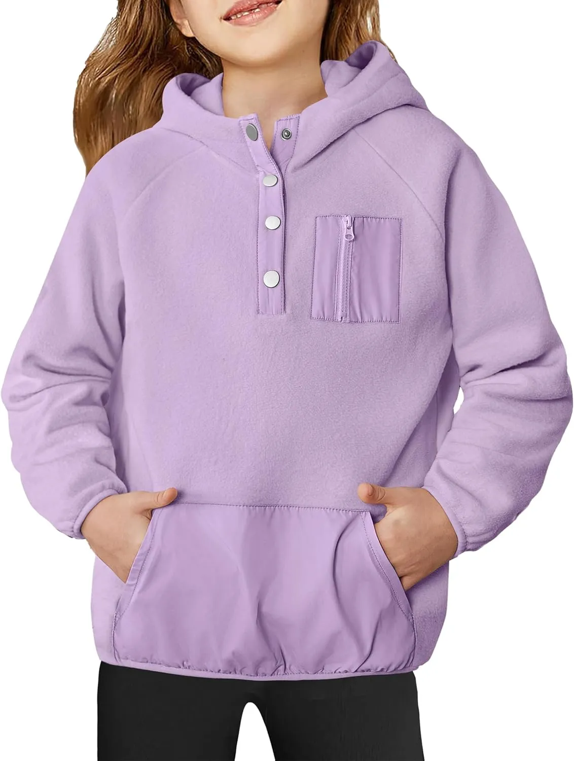 Arshiner Girls Fleece Pullover Hooded Sweatshirt Colorblock Sherpa Hoodie