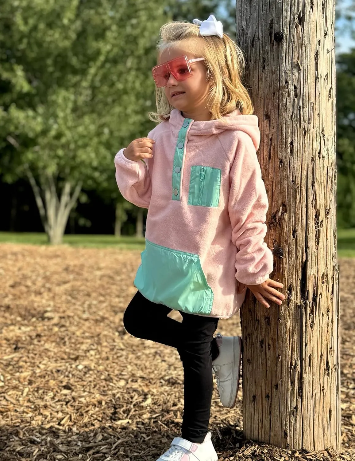 Arshiner Girls Fleece Pullover Hooded Sweatshirt Colorblock Sherpa Hoodie