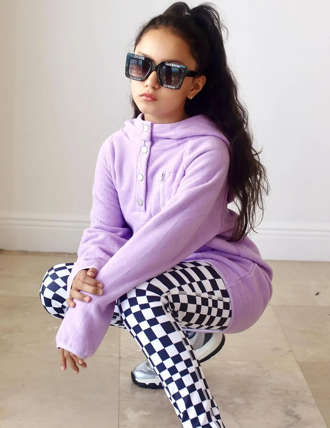 Arshiner Girls Fleece Pullover Hooded Sweatshirt Colorblock Sherpa Hoodie