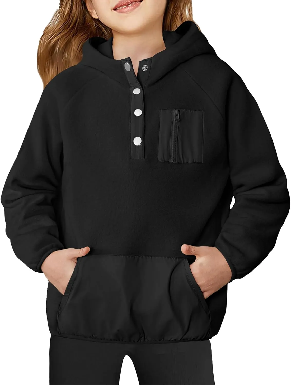 Arshiner Girls Fleece Pullover Hooded Sweatshirt Colorblock Sherpa Hoodie