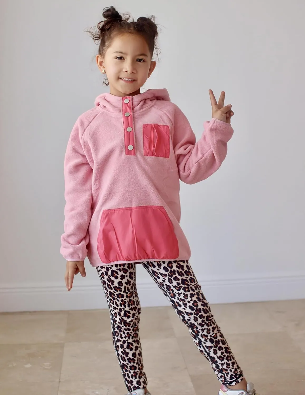 Arshiner Girls Fleece Pullover Hooded Sweatshirt Colorblock Sherpa Hoodie