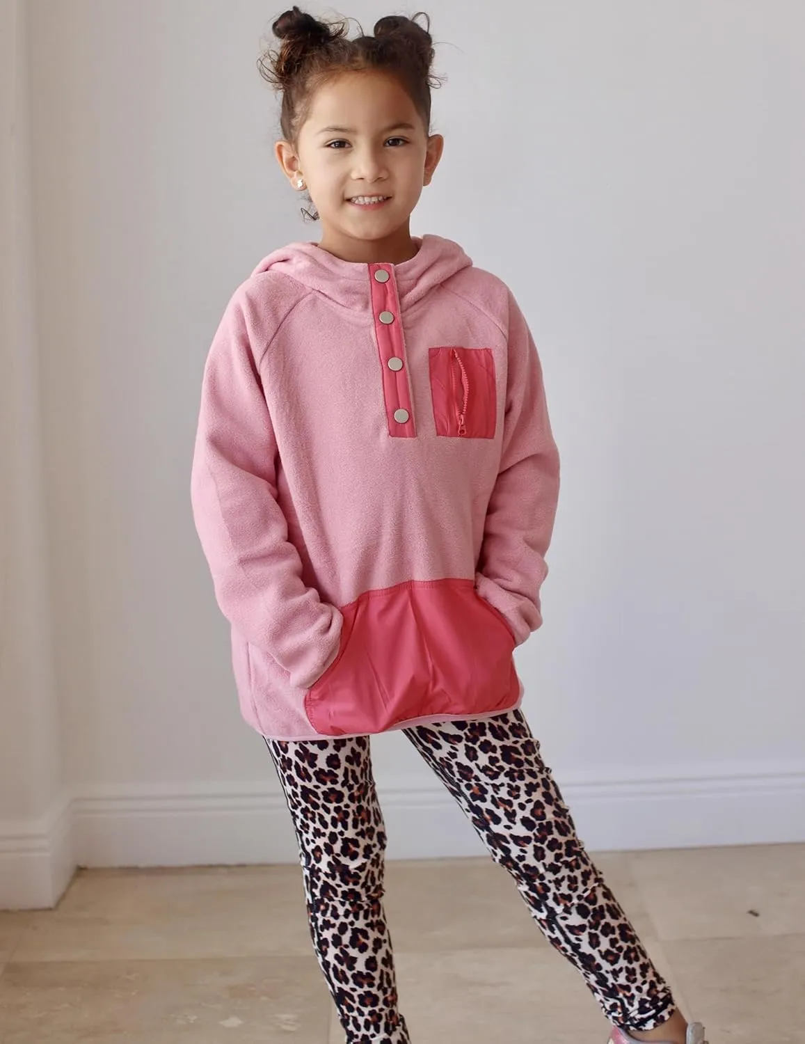 Arshiner Girls Fleece Pullover Hooded Sweatshirt Colorblock Sherpa Hoodie
