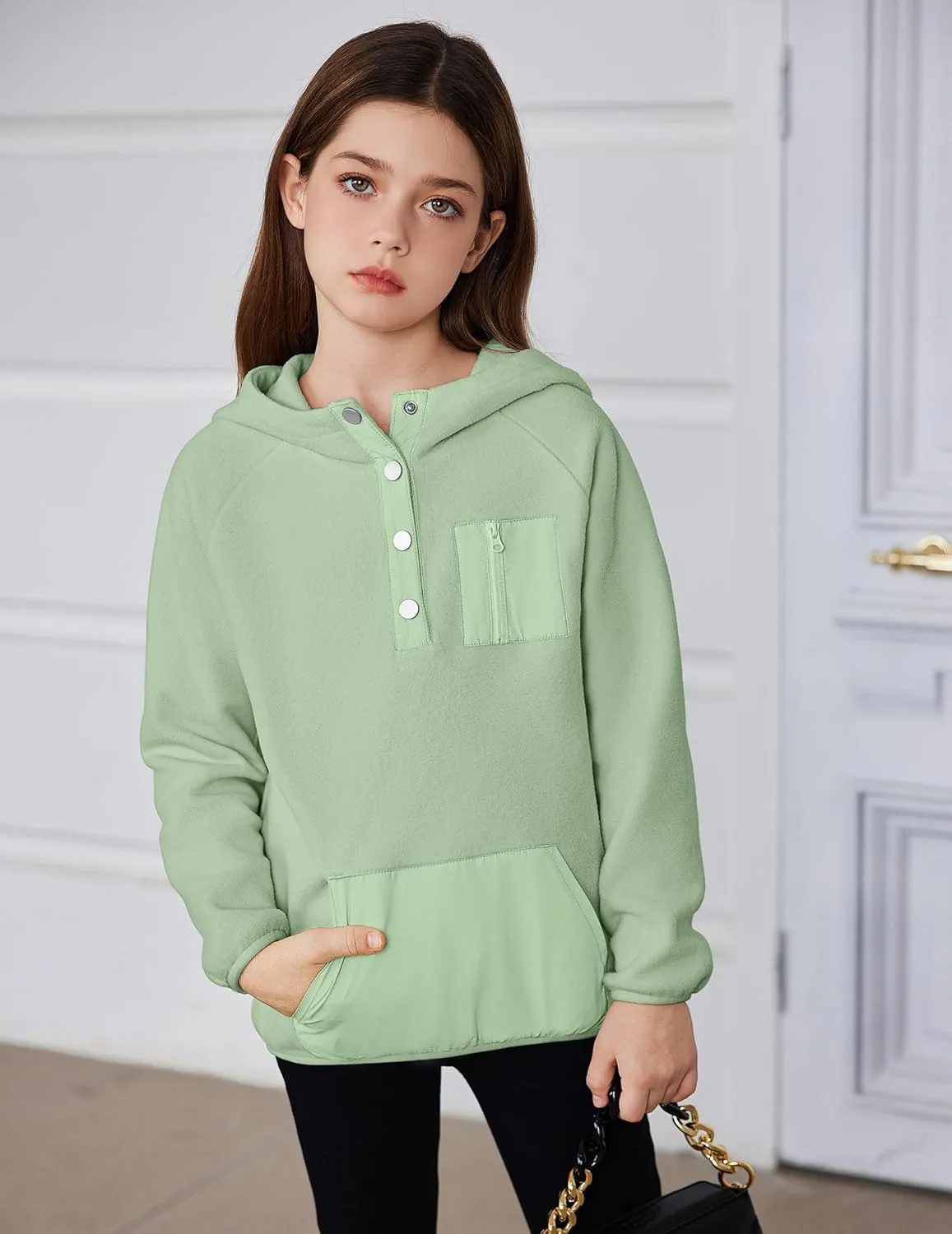 Arshiner Girls Fleece Pullover Hooded Sweatshirt Colorblock Sherpa Hoodie