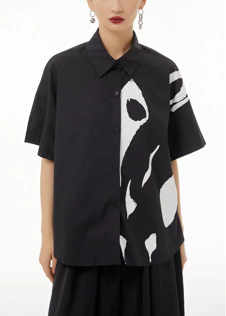 Art White Original Design Print Cotton Shirt Tops SummeR TS1066