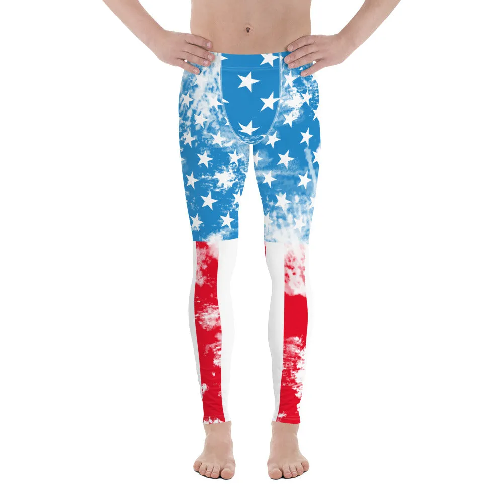 Artsy American Flag Men's Leggings