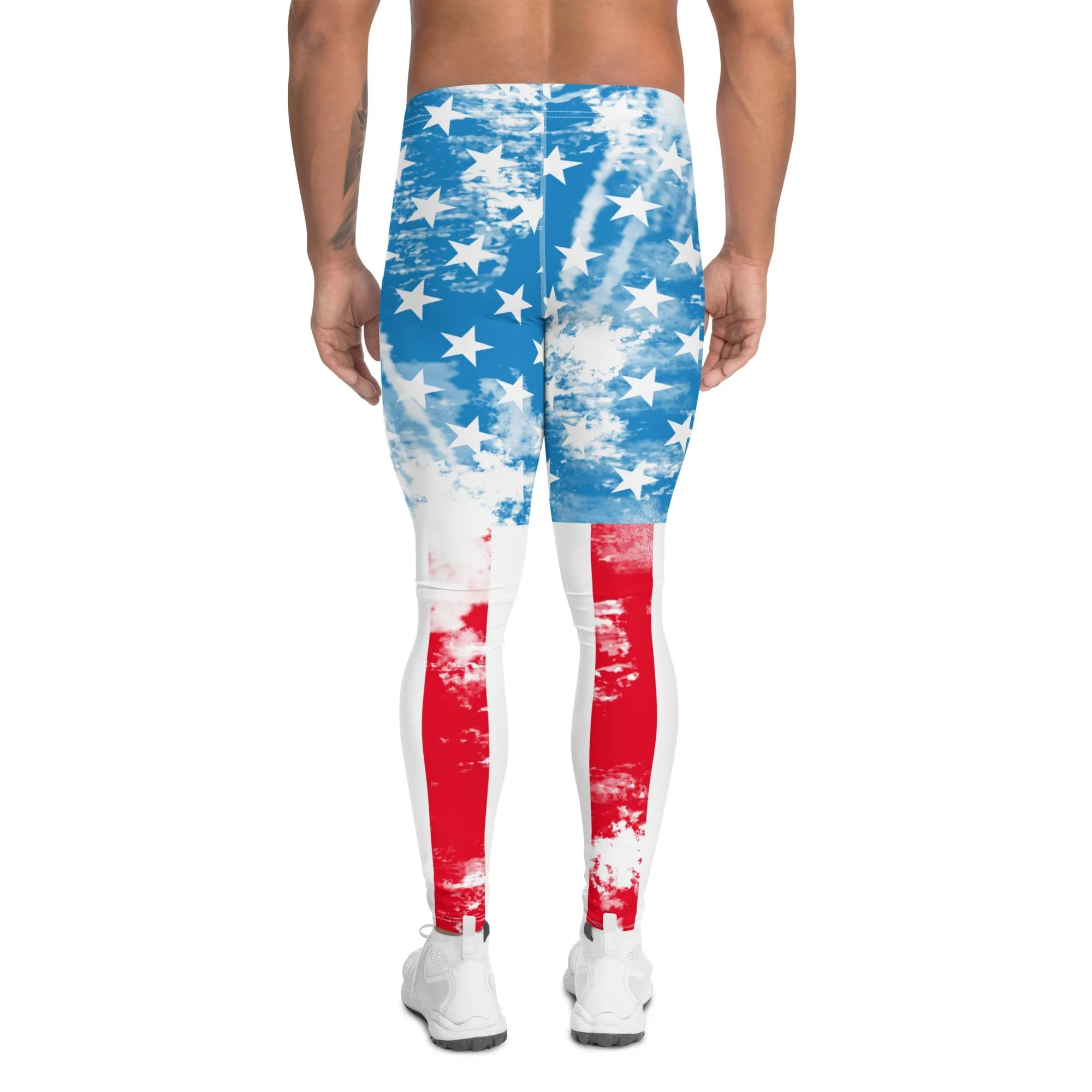 Artsy American Flag Men's Leggings