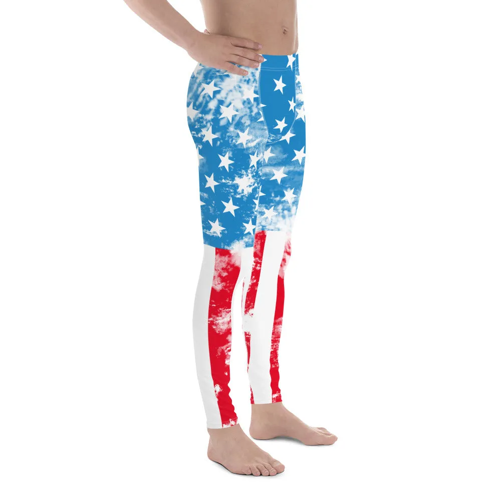 Artsy American Flag Men's Leggings