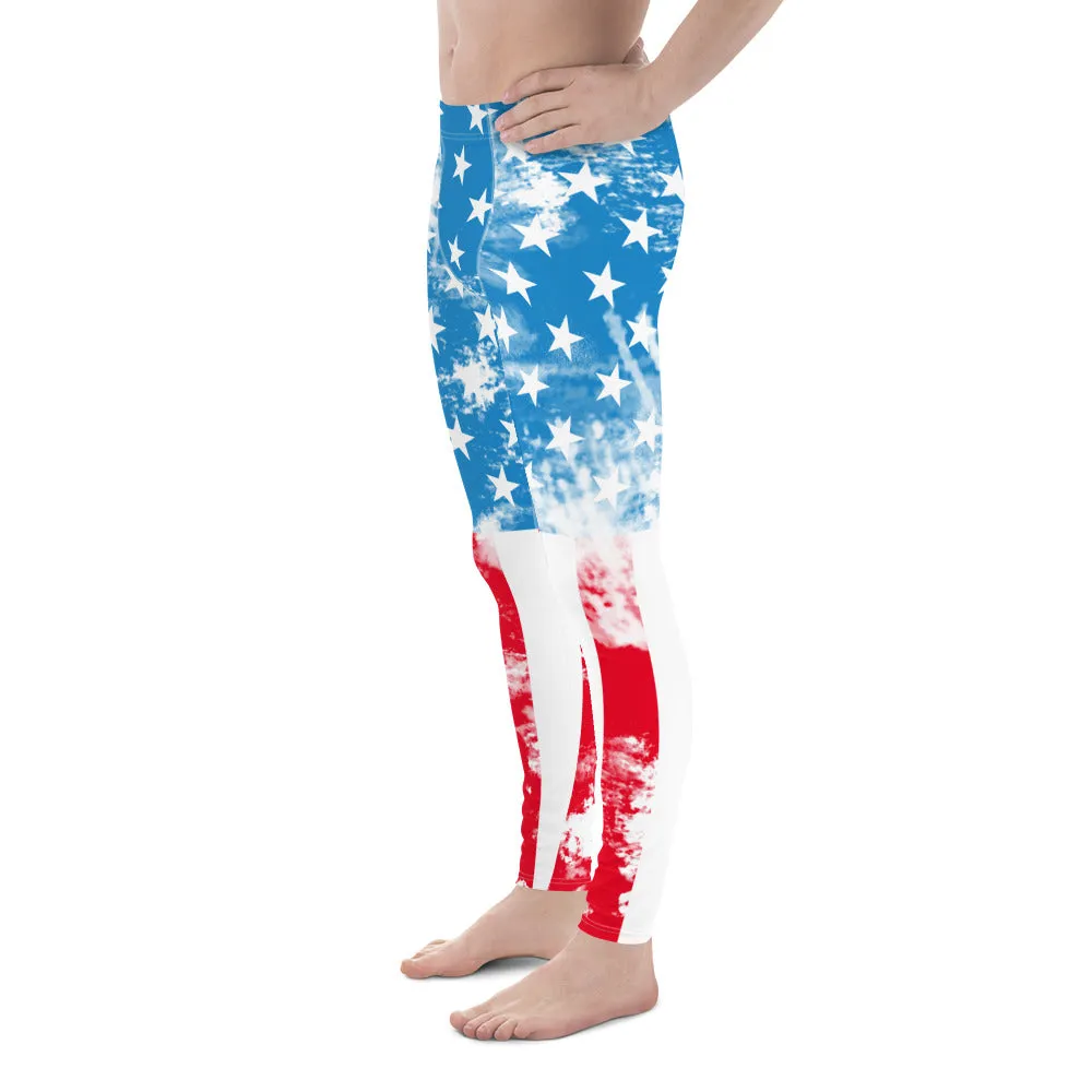 Artsy American Flag Men's Leggings