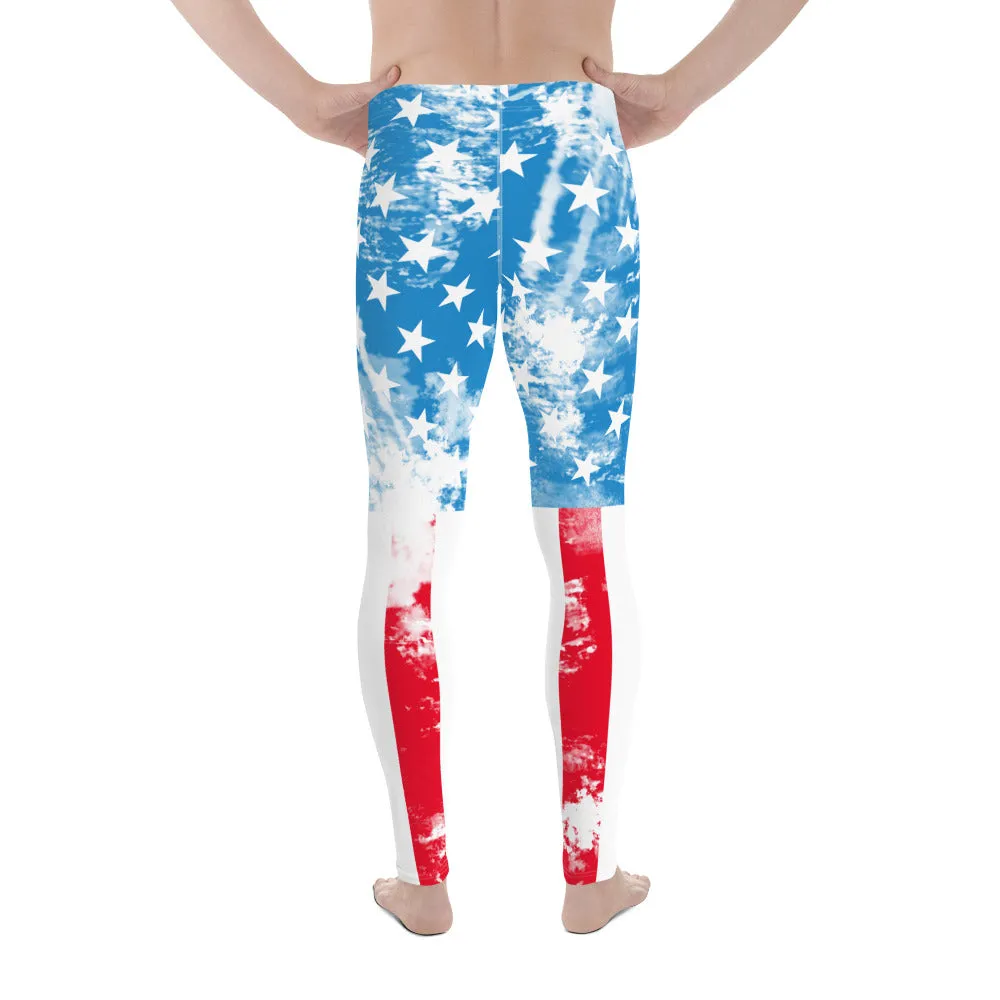Artsy American Flag Men's Leggings