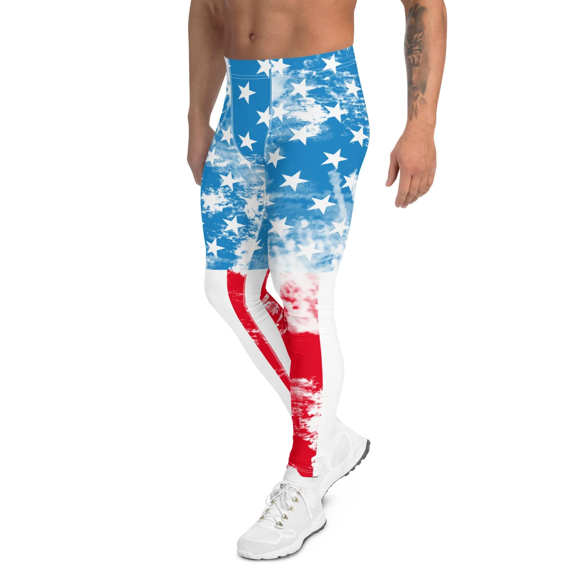 Artsy American Flag Men's Leggings