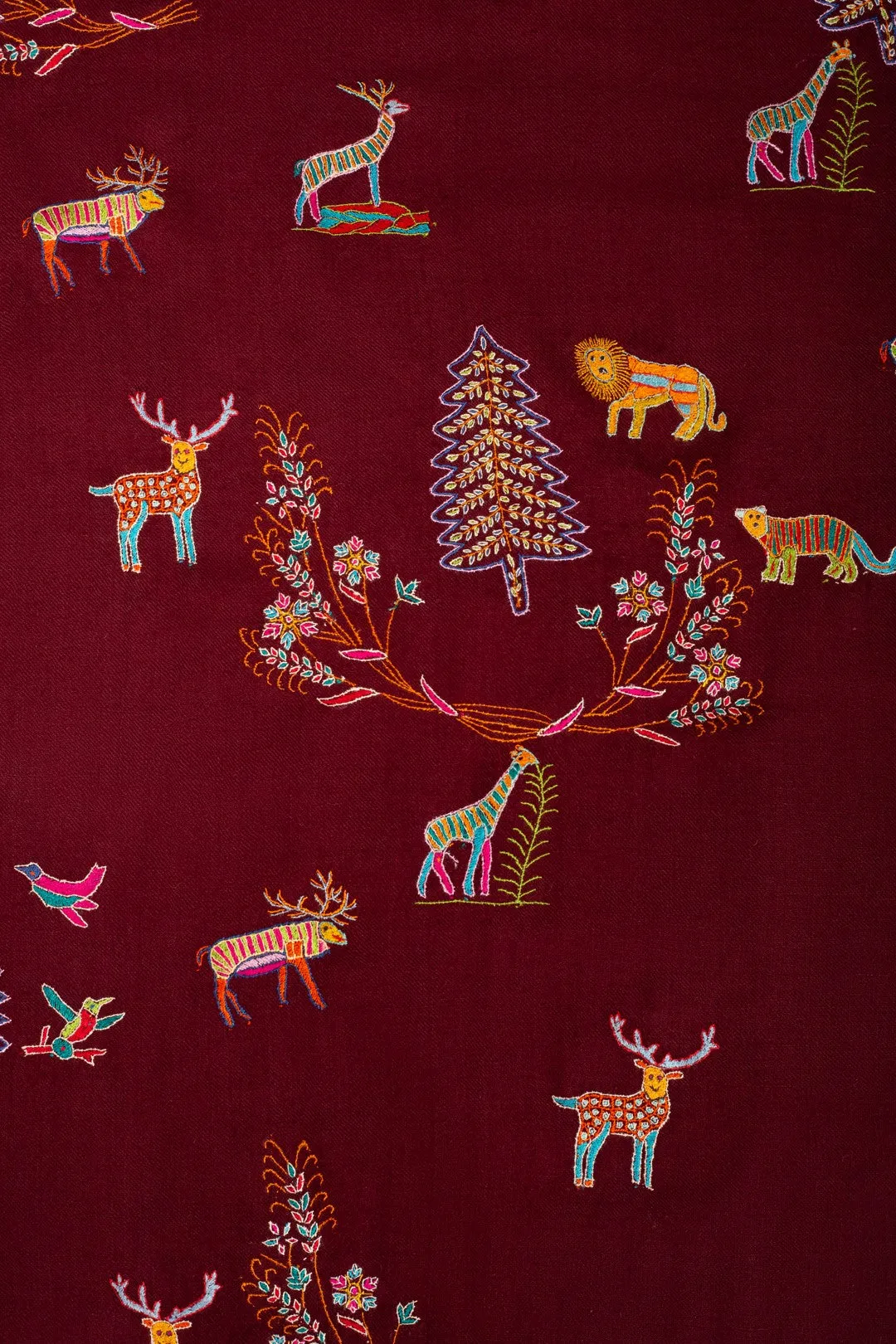 Arwa Rosewood Maroon Butidar Pashmina Shawl