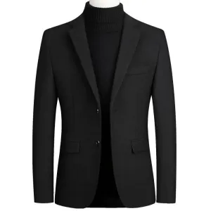 ARWEN & AJH GROUP  Brand Business Casual Wool Blazer Men 2024 Autumn and Winter New Solid Men Blazer Regular Fit Long Sleeve Blazers for Men