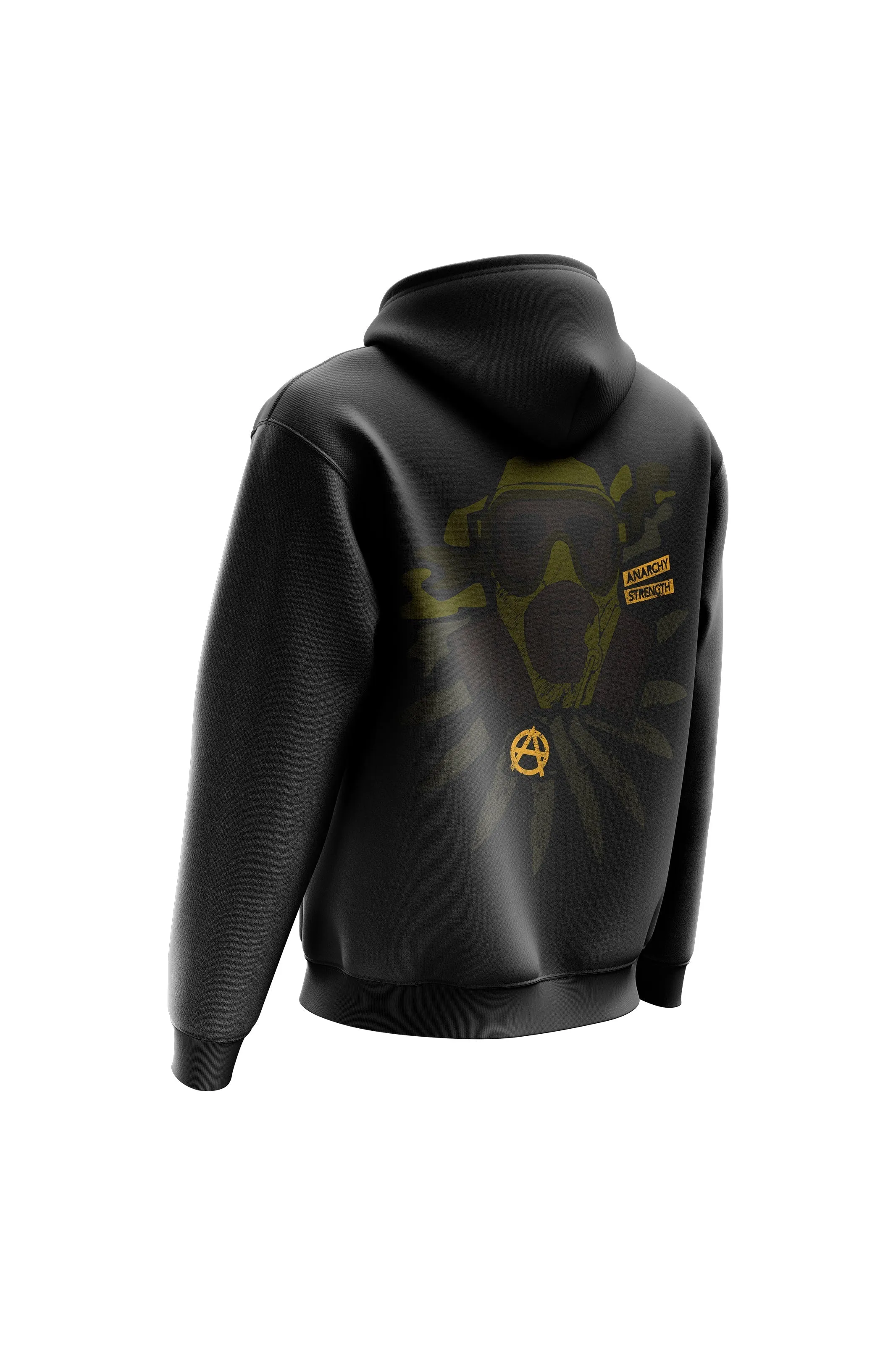 AS 'GAS MASK' HOODIE - BLACK