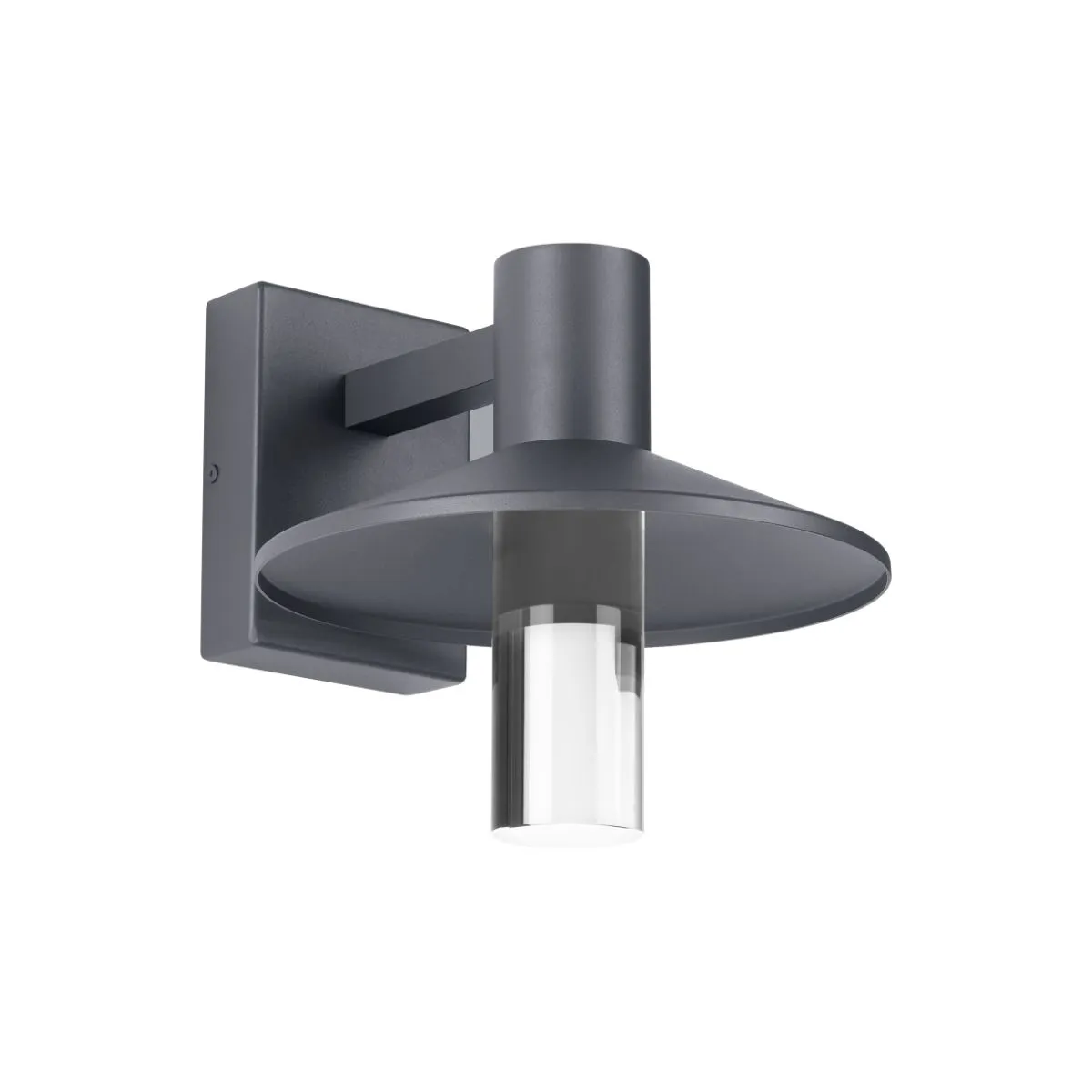 Ash 10 In. LED Hi-Output Outdoor Wall Sconce 1114 Lumens 2700K Button Photocontrol Gray Finish Clear Cylinder