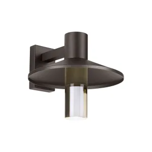 Ash 16 In. LED Hi-Output Outdoor Wall Sconce 1255 Lumens 2700K Button Photocontrol Surge Protection Bronze Finish Clear Cylinder