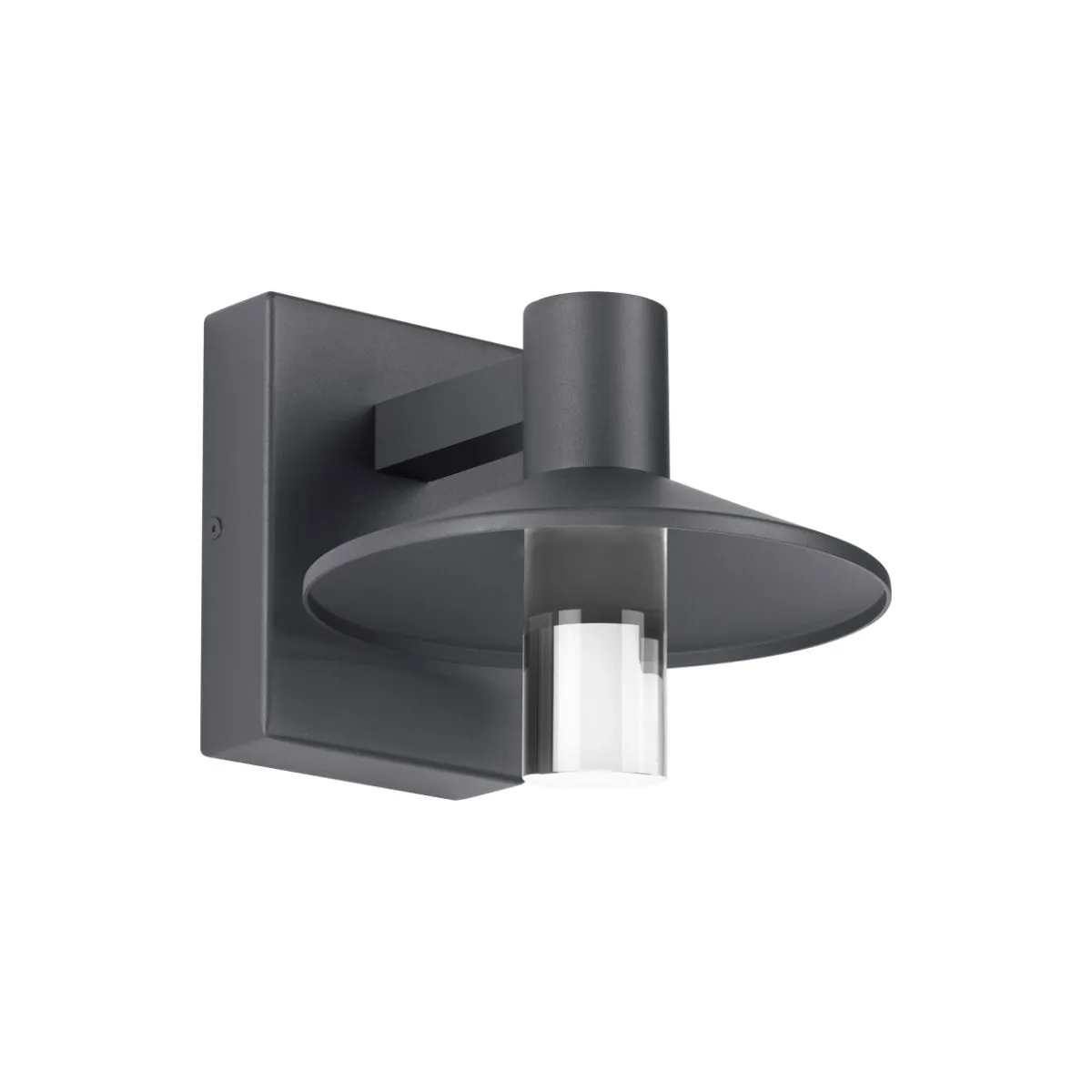 Ash 8 In. LED Hi-Output Outdoor Wall Sconce 1189 Lumens 3000K Button Photocontrol Gray Finish Clear Cylinder