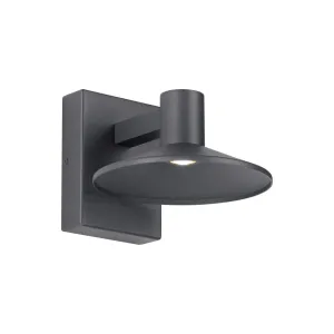 Ash 8 In. LED Lo-Output Outdoor  Wall Sconce 300 Lumens 3000K Button Photocontrol Surge Protection Gray Finish Clear Lens