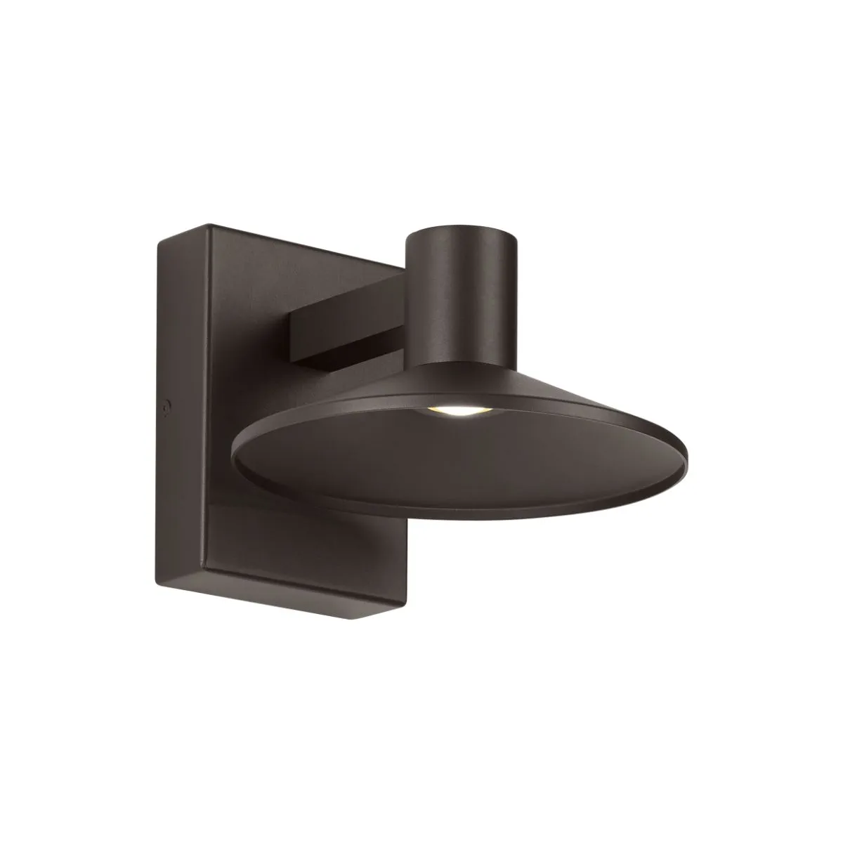 Ash 8 In. LED Lo-Output Outdoor Wall Sconce 300 Lumens 3000K Surge Protection Bronze Finish Clear Lens