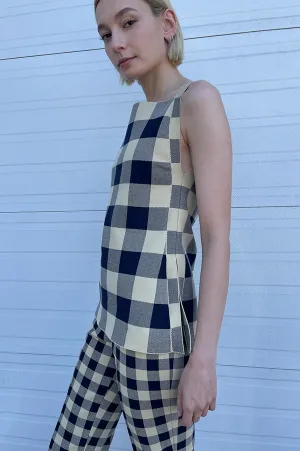 Asher Apron Top in Navy Light Khaki