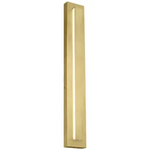 Aspen 36 In. LED Outdoor Wall Sconce with in-line Fuse & Surge Protection Natural Brass Finish