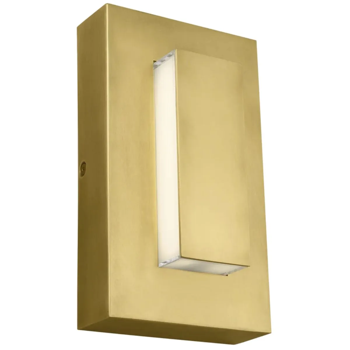 Aspen 8 In. LED Outdoor Wall Sconce with in-line Fuse Natural Brass Finish
