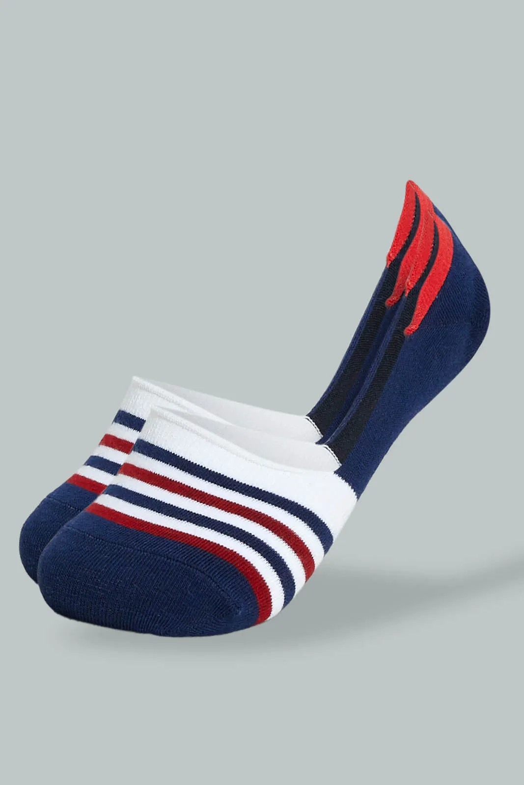 Assorted Stripe Invisible Socks For Senior Boys (Pack of 2)