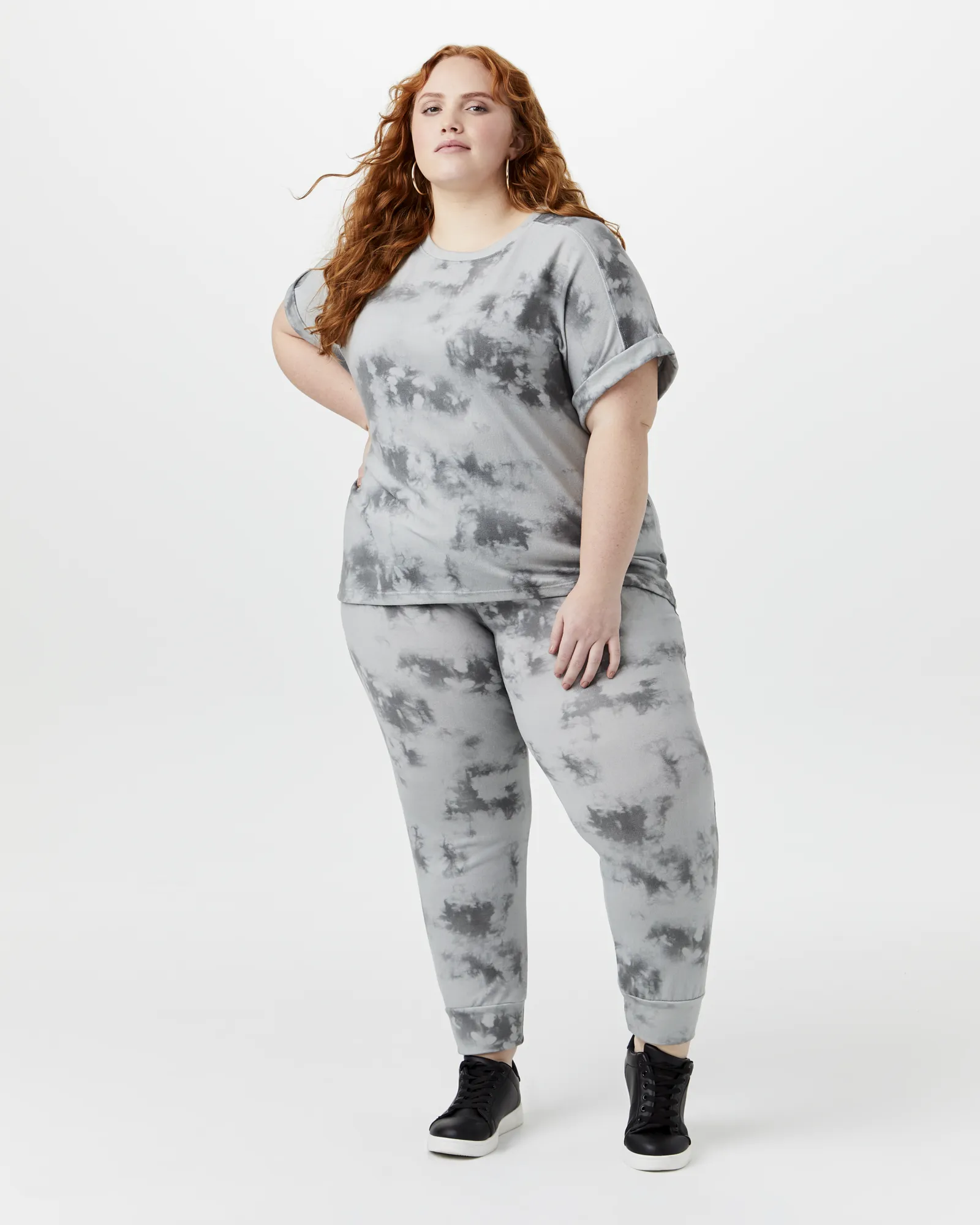 Aurelia Short-Sleeve Sweatshirt | Light Grey / Charcoal Grey