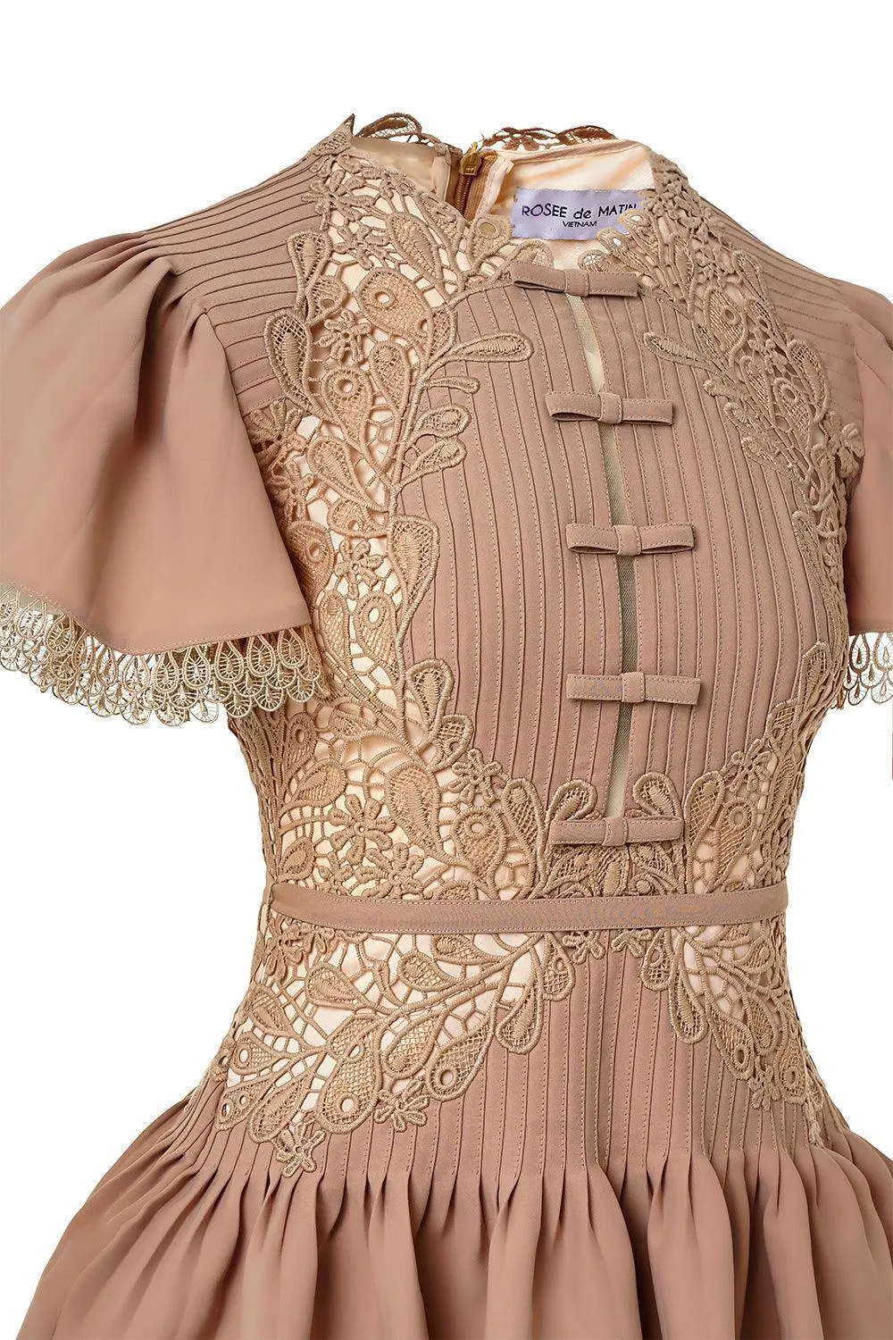 Aurora Layered Flutter Sleeved Polycotton Mini Dress