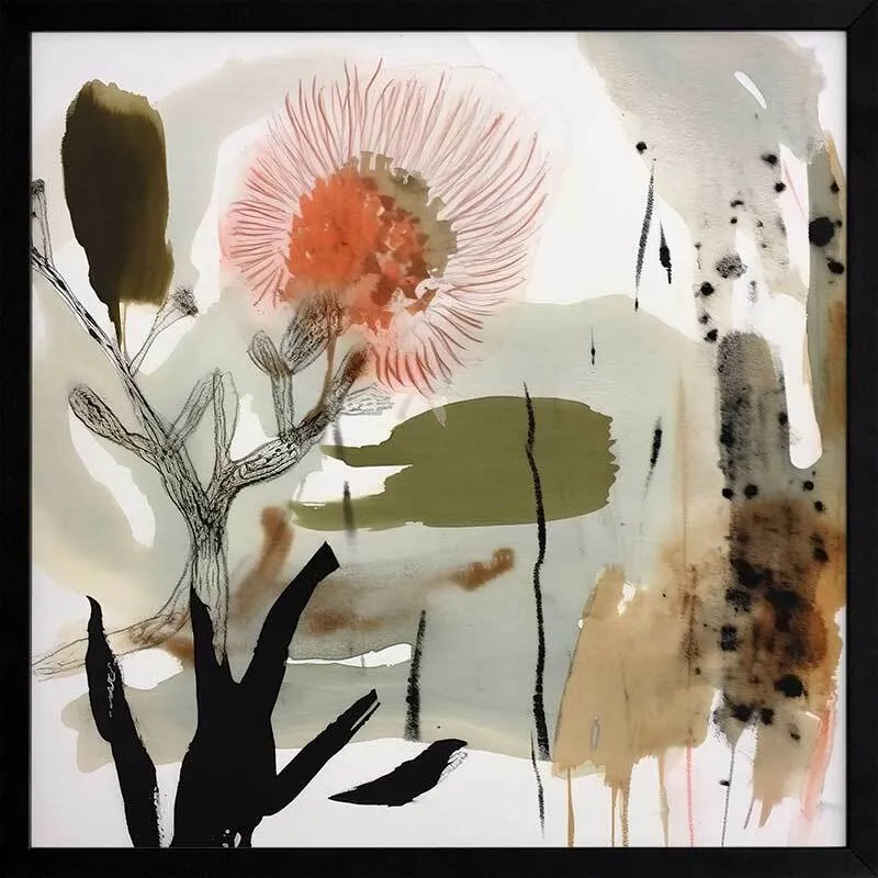 Aussie Florals Orange I Framed Art Print