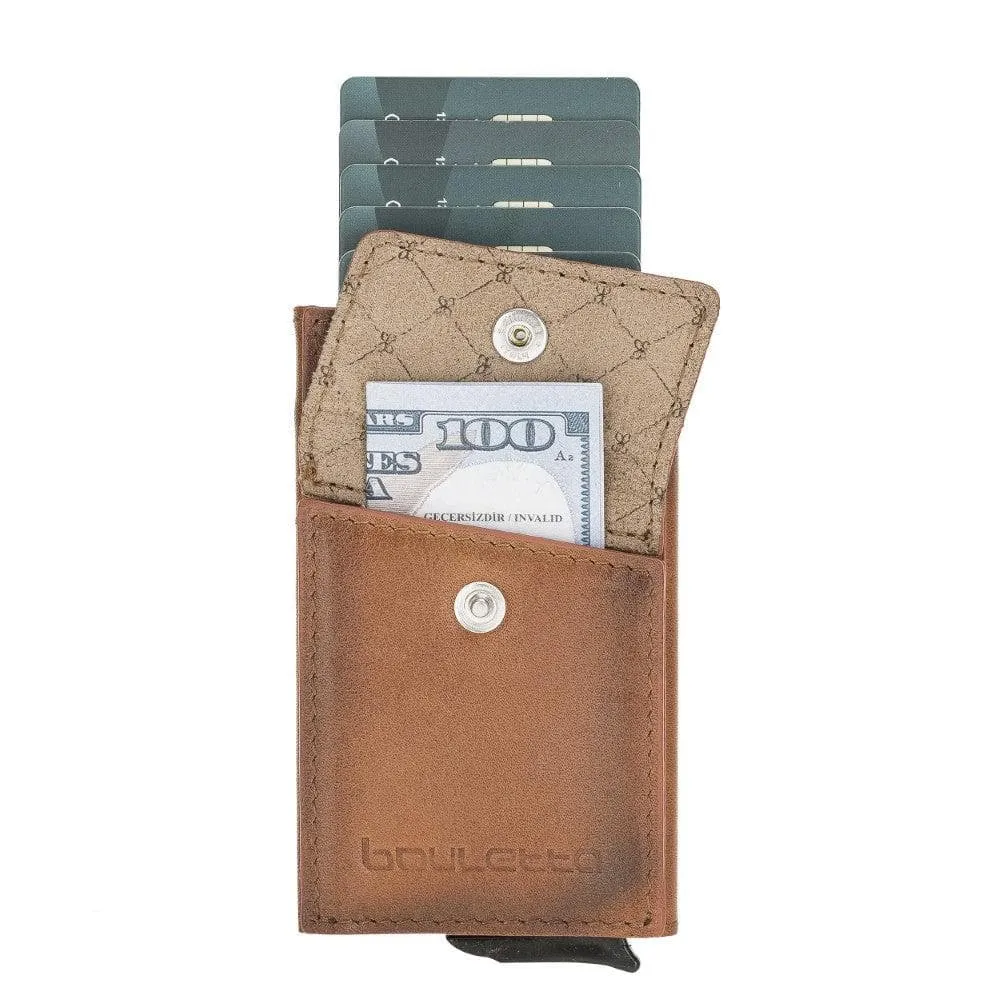 Austin Leather Mechanical Coin Card Holder