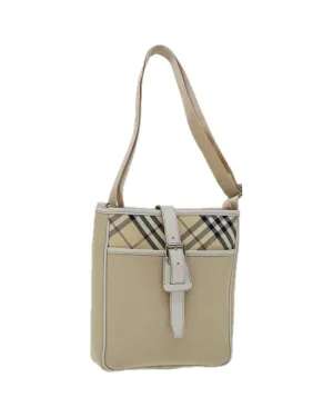 Authentic Burberry Canvas Shoulder Bag with Nova Check Pattern
