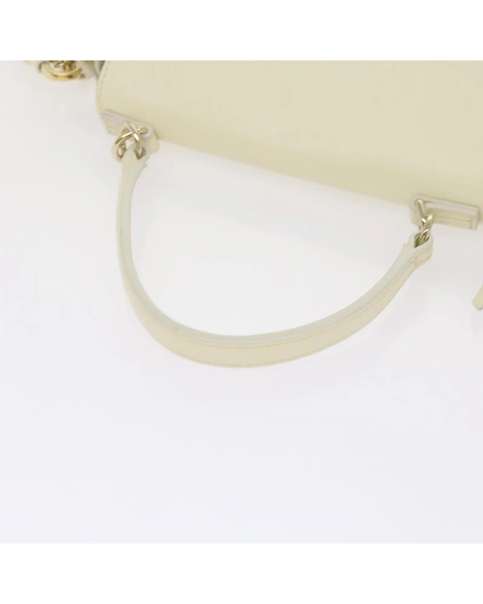 Authentic White Leather Day Handbag by Chloe Faye