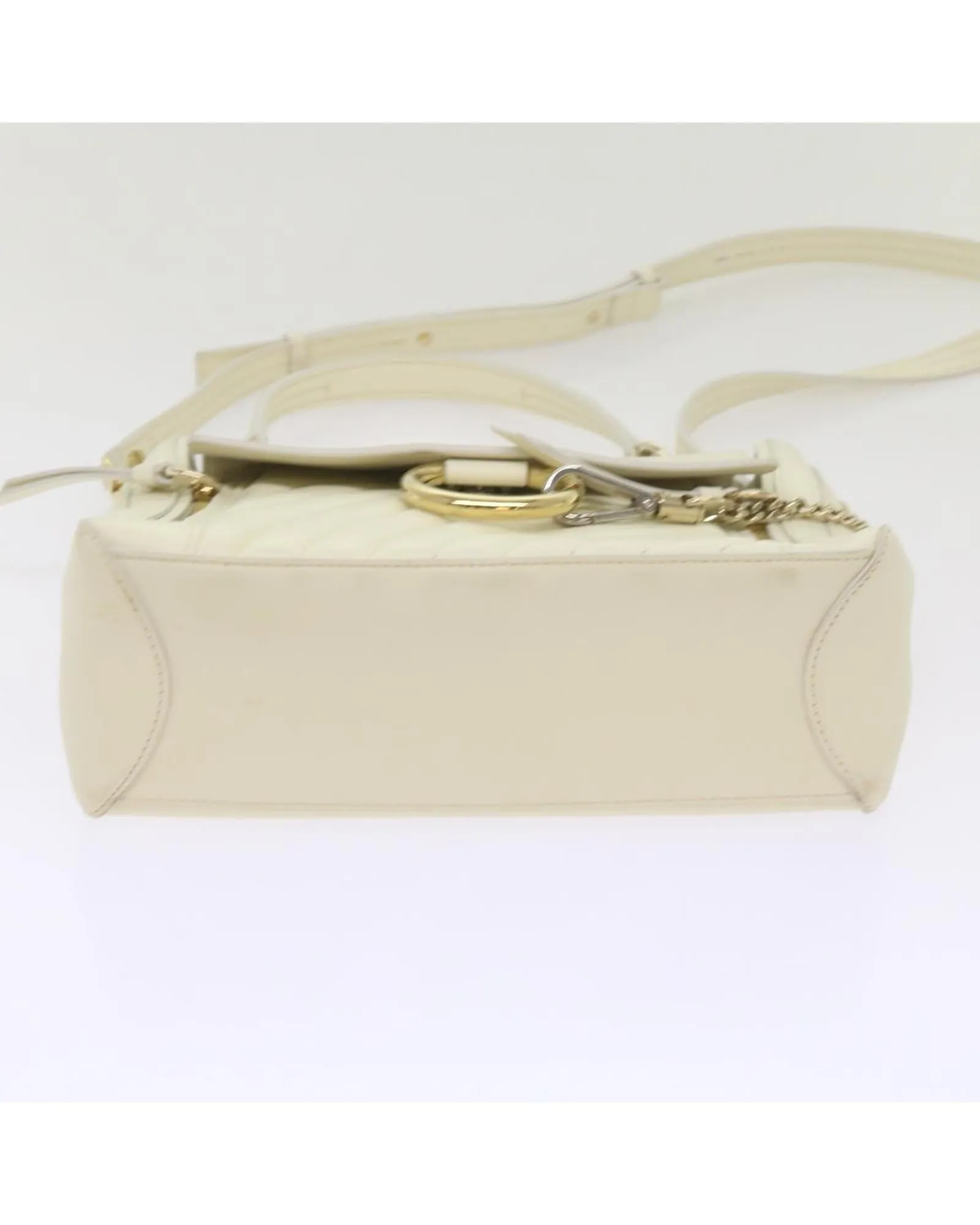 Authentic White Leather Day Handbag by Chloe Faye