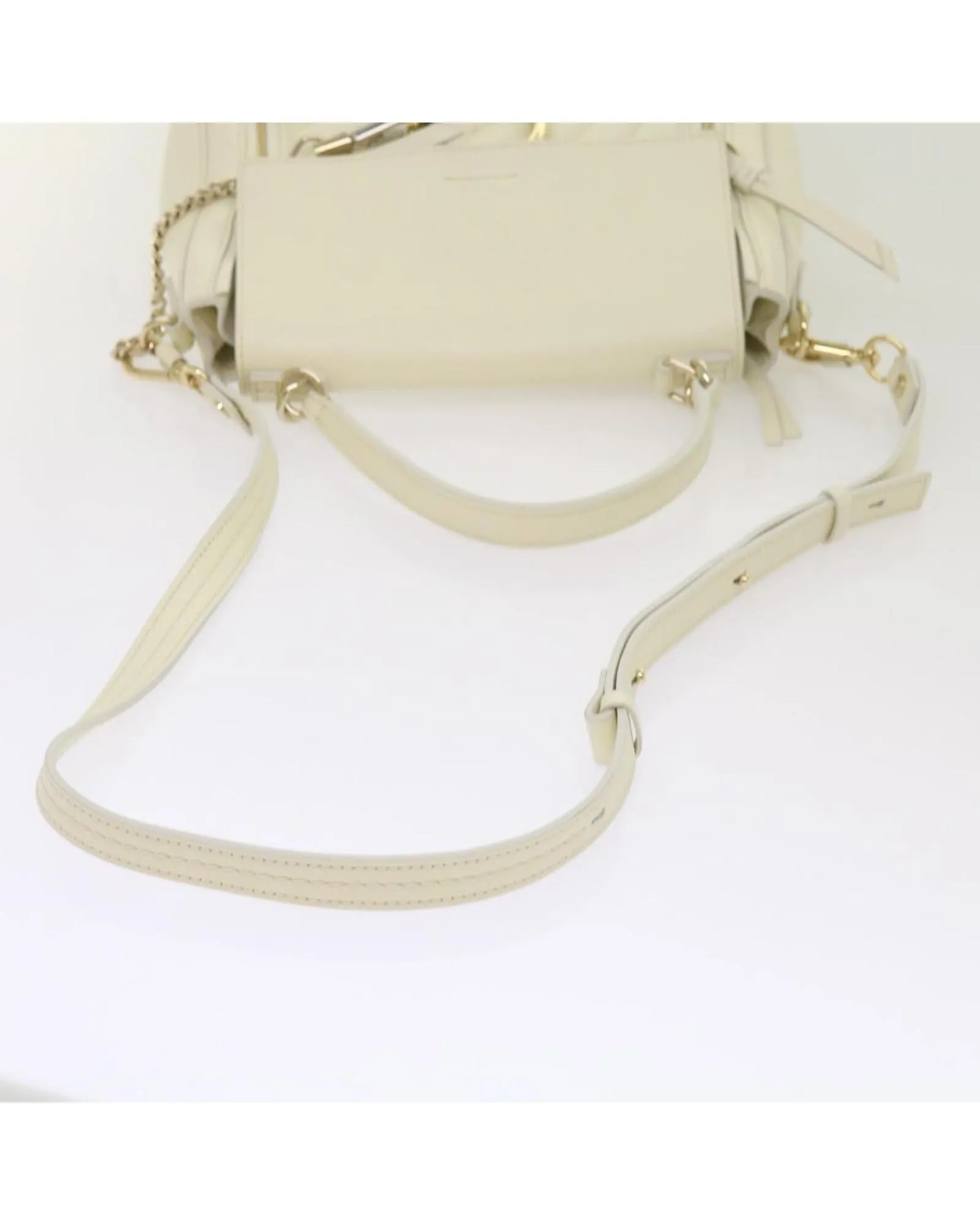 Authentic White Leather Day Handbag by Chloe Faye