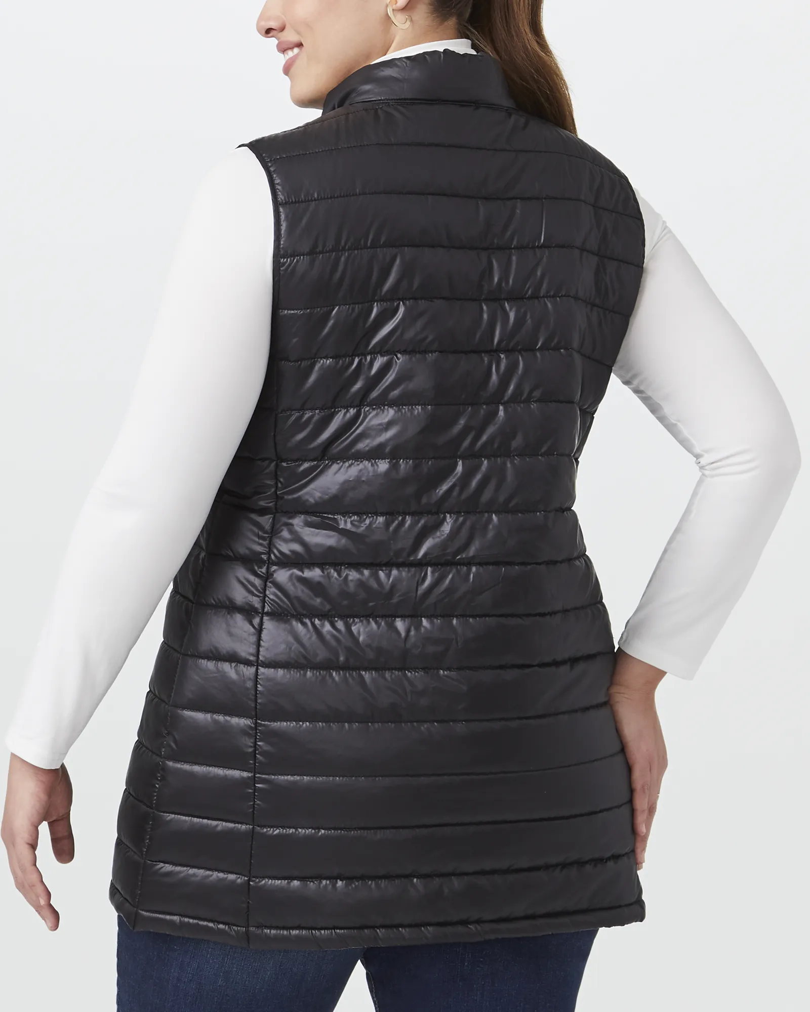 Avalynn Tunic Puffer Vest | Black