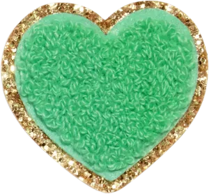 Avocado Glitter Varsity Heart Patch