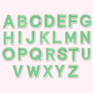 Avocado Rolled Embroidery Letter Patch