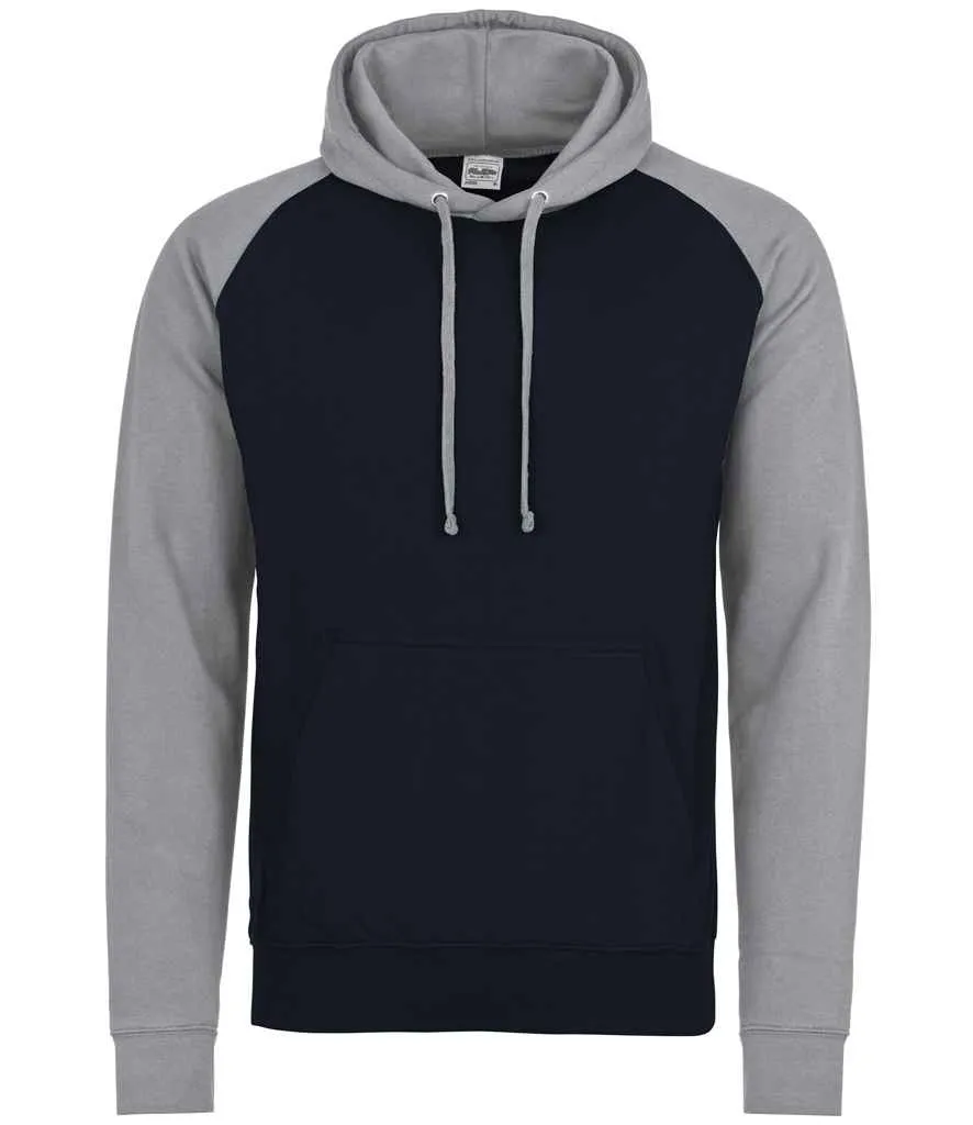 AWDis Baseball Hoodie | Oxford Navy/Heather Grey