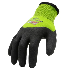 AX360 Seamless Nitrile-dipped Cut Resistant Cold Weather Hi-Viz Gloves in Black and Green (EN Level 5)