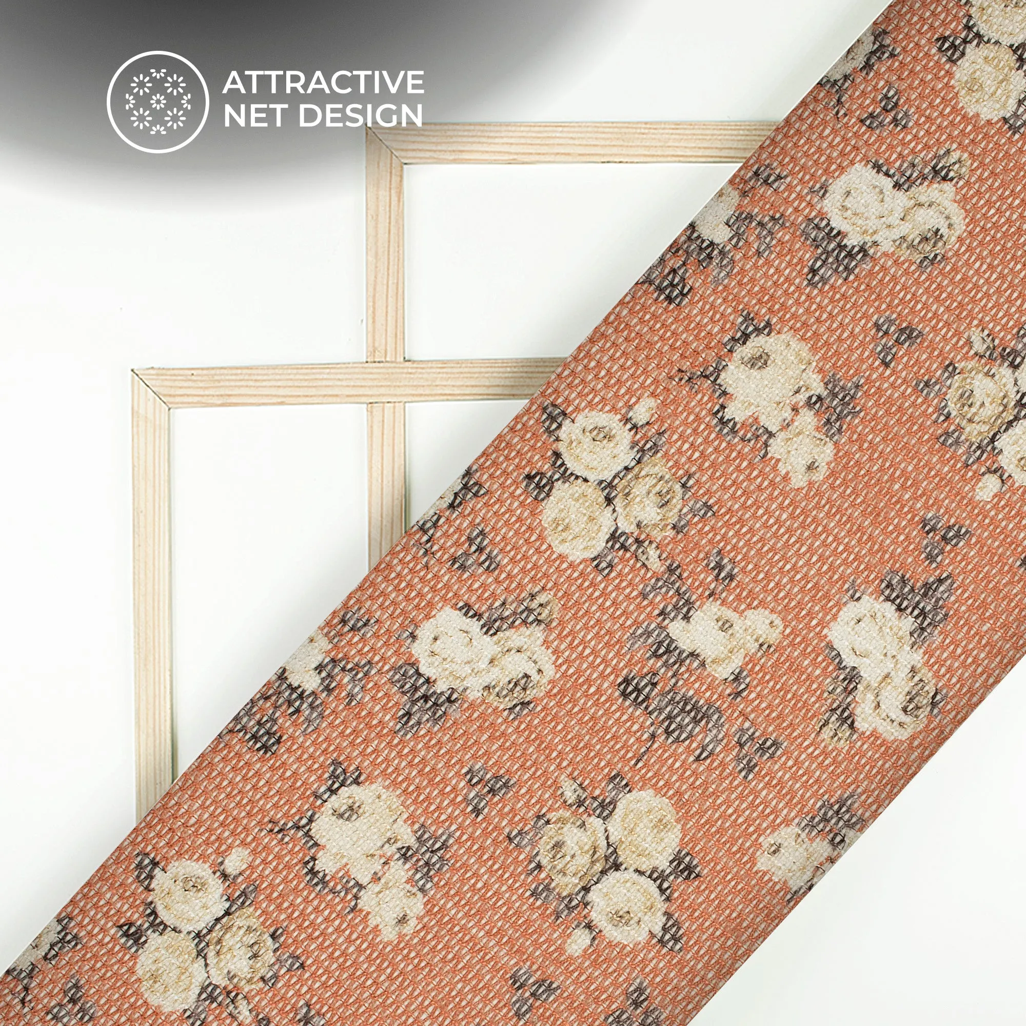 Azo Free Printed Tunisian Poly Crochet Net Fabric