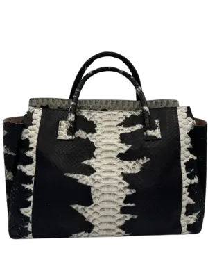 B. May Black Splash Python Small Essential Tote