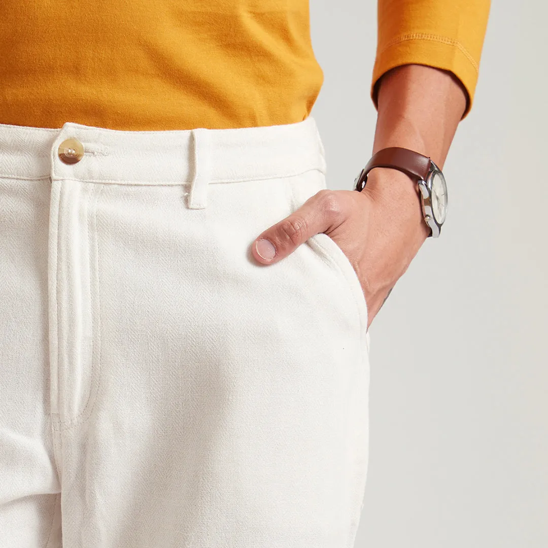 B77 Men's Pristine White Organic Cotton Pants