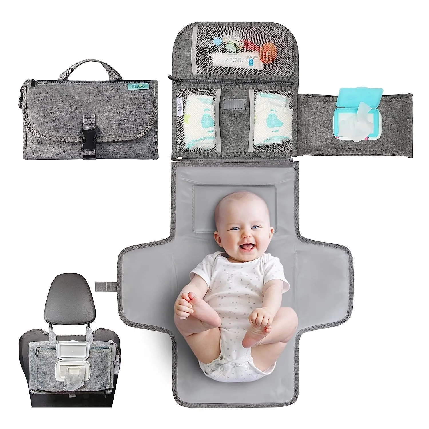 Baby Changing Pad Bag - Portable Diaper Changing Travel Bag