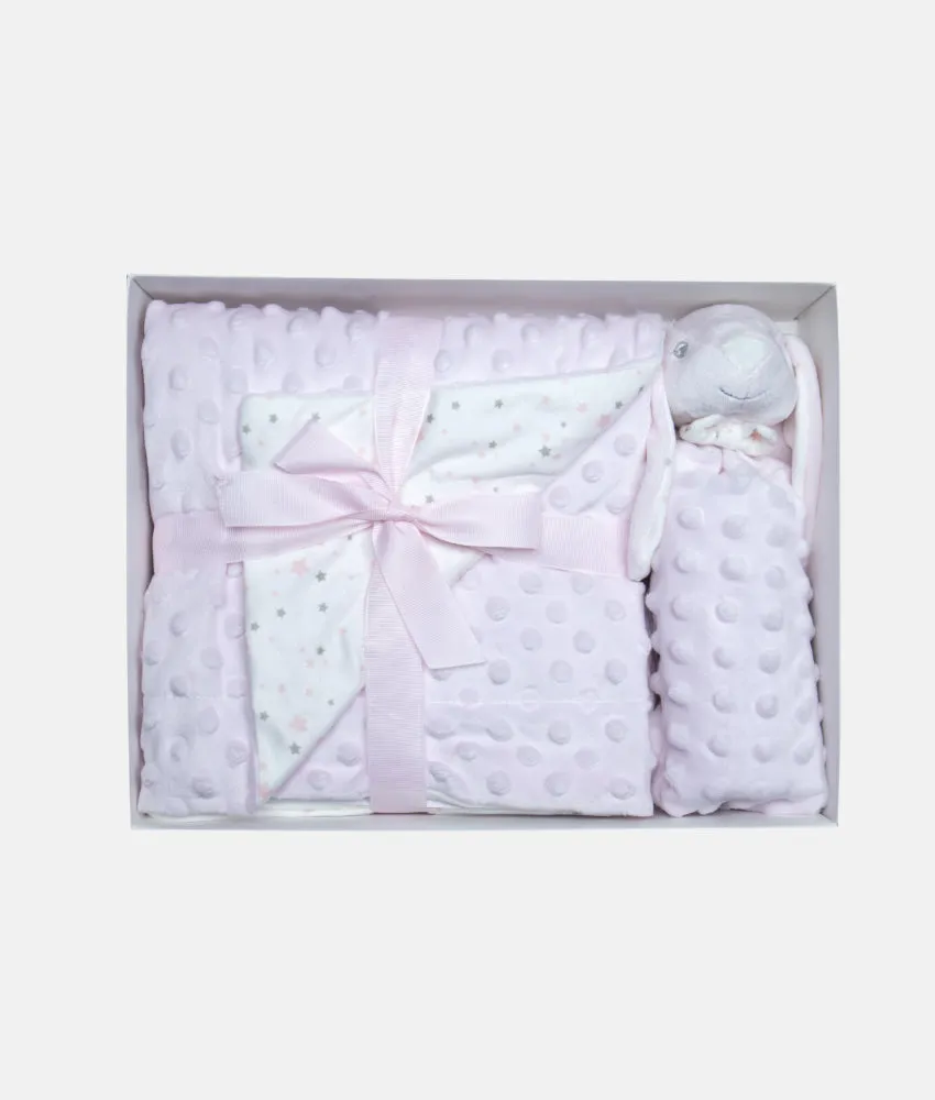 Baby Cuddly Gift Box Set - Baby Pink - Bebe Favour