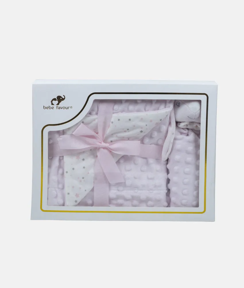 Baby Cuddly Gift Box Set - Baby Pink - Bebe Favour