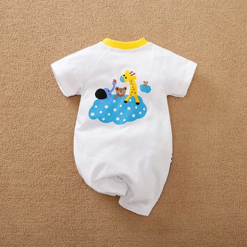 Baby Cute Animal Print Long/Short Sleeve Jumpsuits (2 Designs)