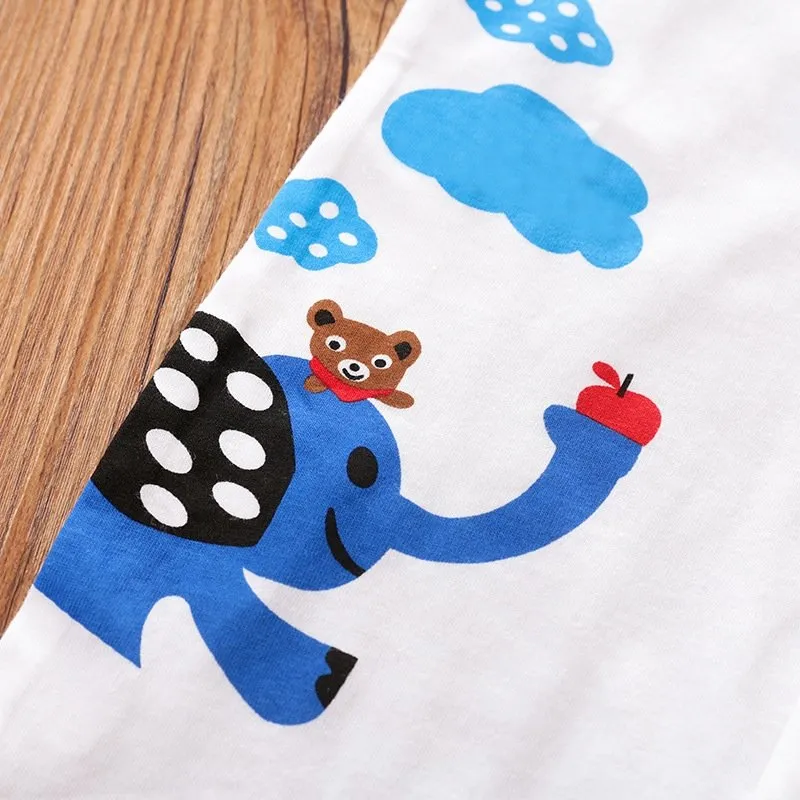 Baby Cute Animal Print Long/Short Sleeve Jumpsuits (2 Designs)