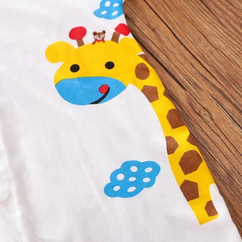 Baby Cute Animal Print Long/Short Sleeve Jumpsuits (2 Designs)