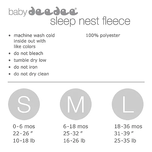 baby deedee Sleep Nest Fleece Baby Sleeping Bag, Gray, 6-18 Month