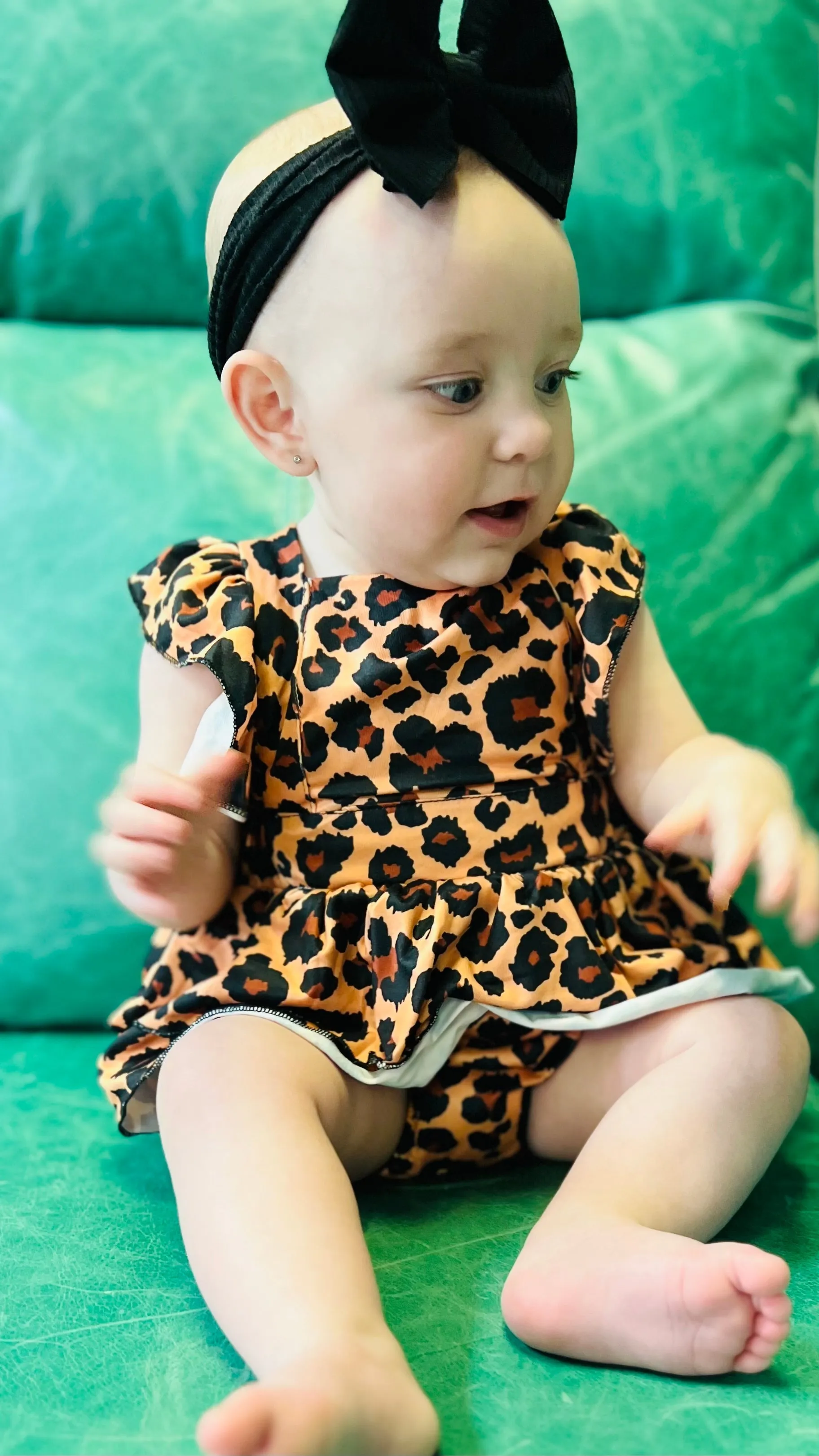 Baby Leopard Onsie Dress*
